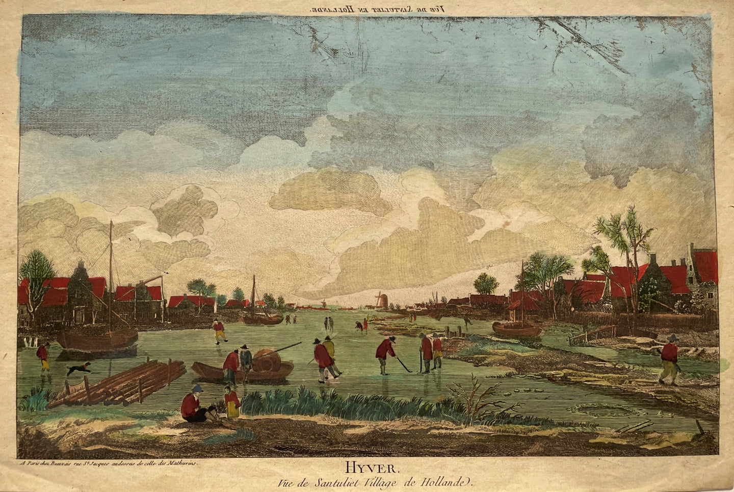 België Zandvliet Belgium Wintergezicht - Basset - circa 1765