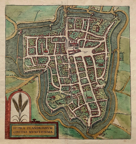 België Ieper Belgium - G Braun & F Hogenberg - 1582