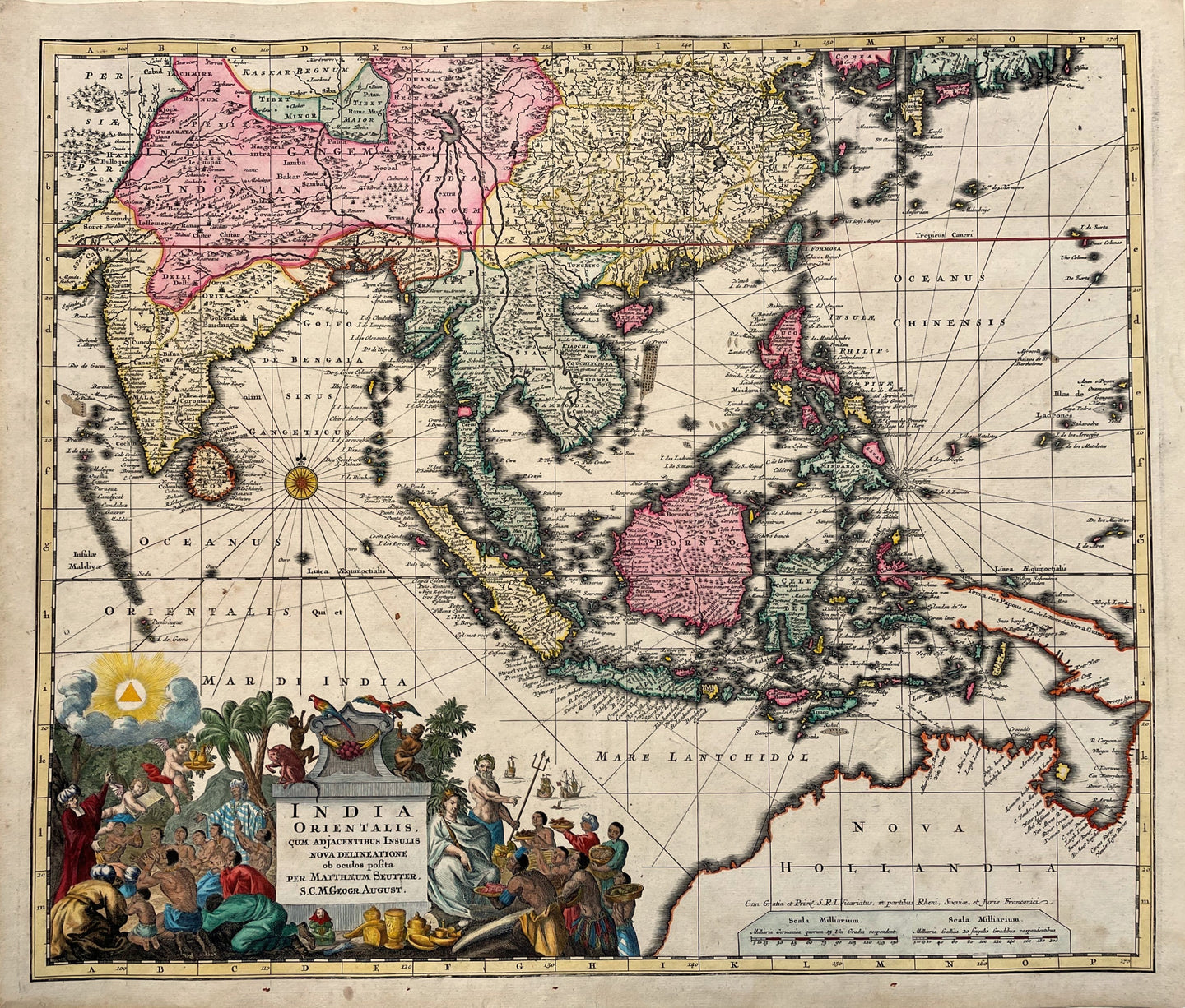Zuidoost-Azië India Southeast Asia - M Seutter - circa 1730