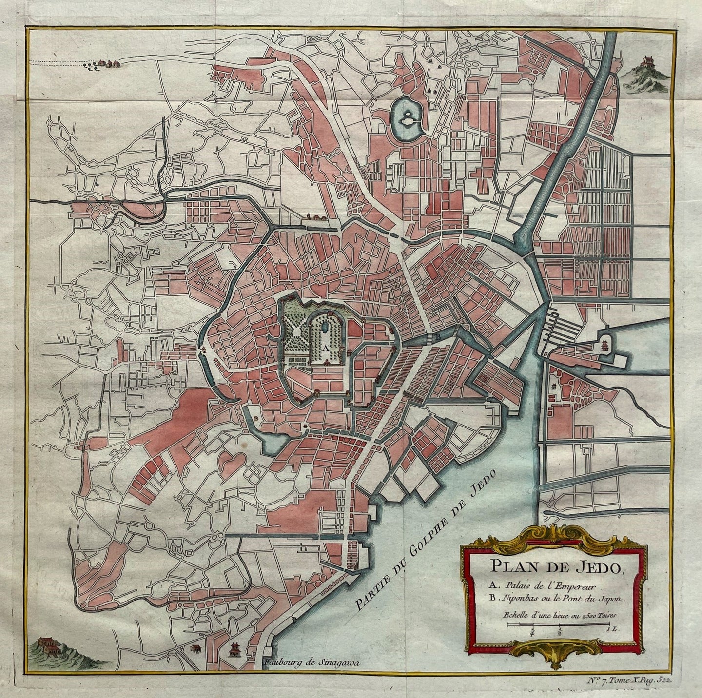Japan Tokyo Stadsplattegrond - JN Bellin - circa 1758