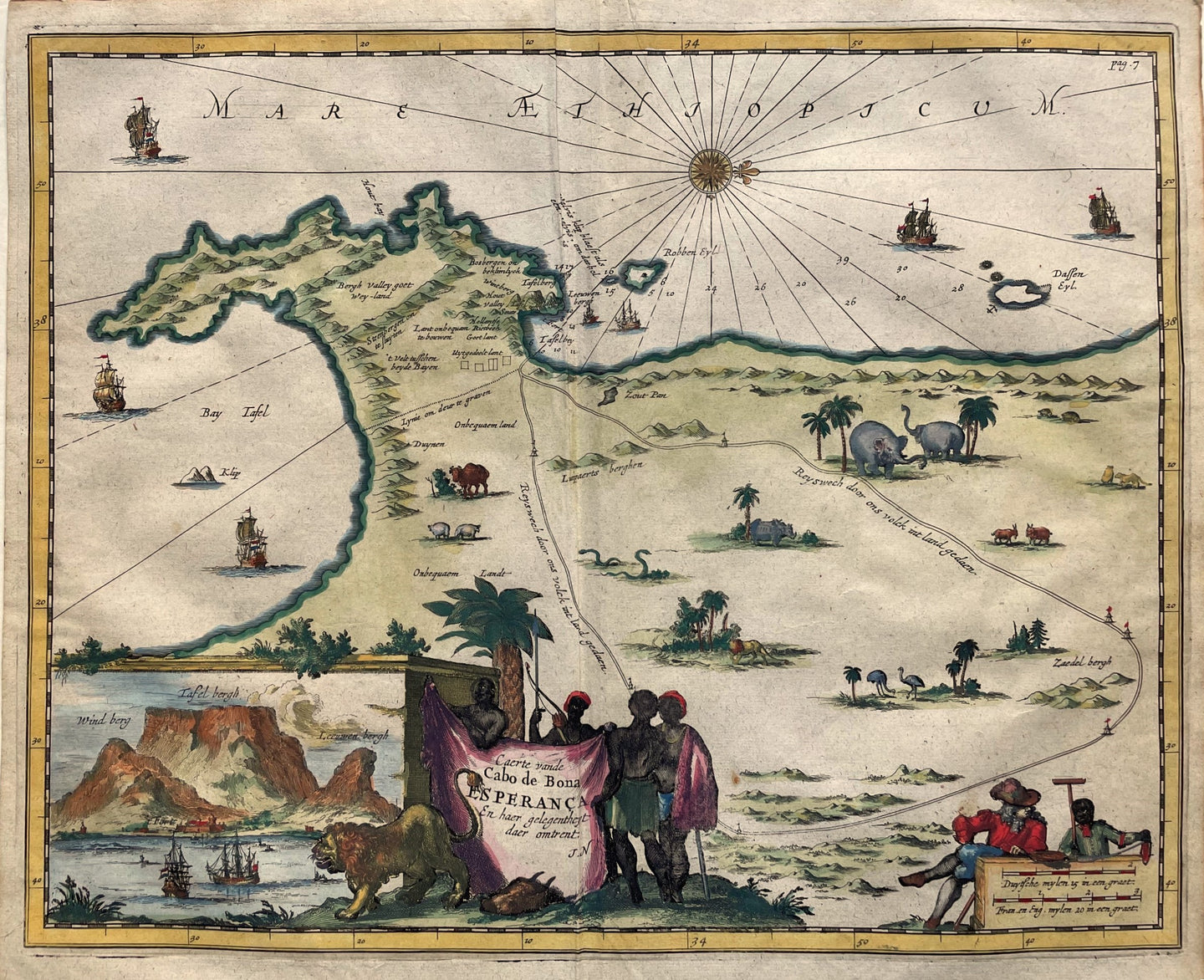 Zuid-Afrika Kaap de Goede Hoop South Africa - J Nieuhof - 1682