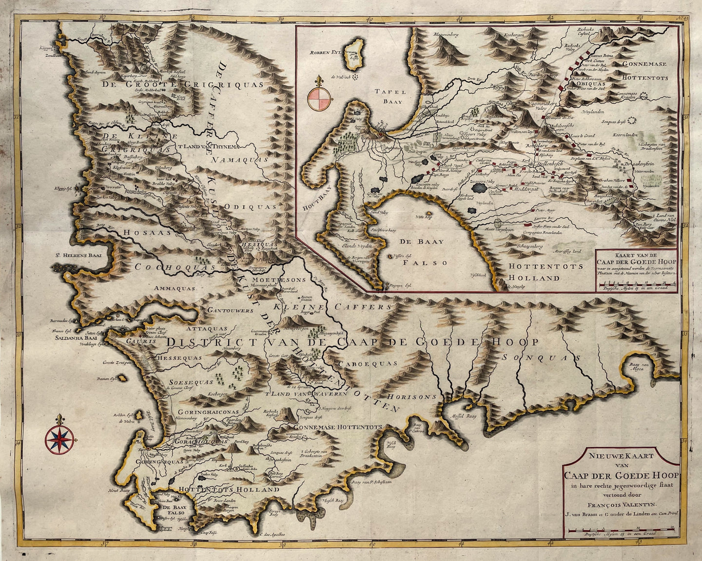 Zuid-Afrika Kaap de Goede Hoop Kaapstad - F Valentijn - 1724