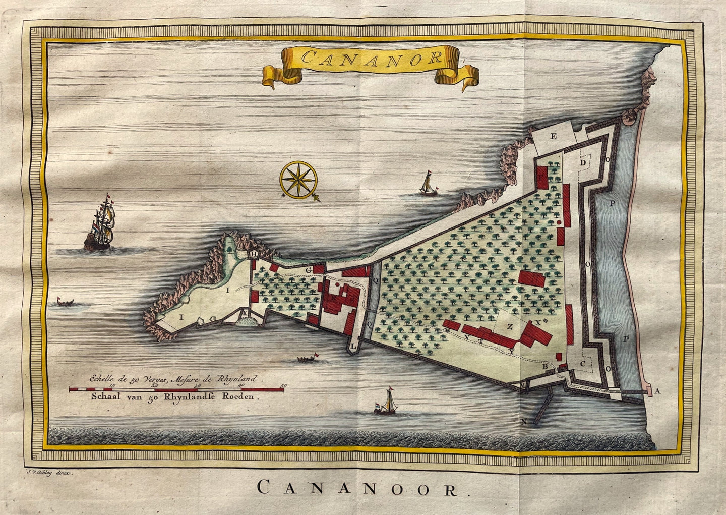 India Kannur (Cannanore) - J van der Schley / JN Bellin - circa 1757