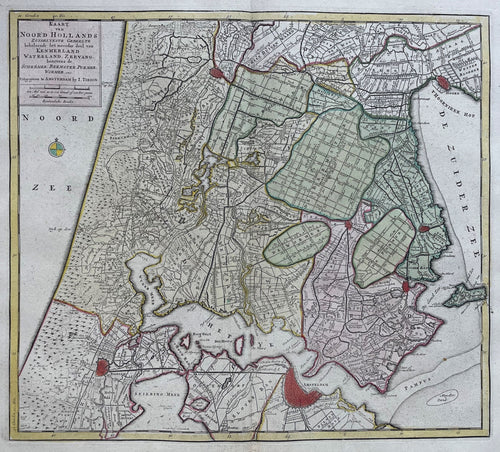 Noord-Holland Kennemerland Waterland Zaanstreek IJ - I Tirion - 1753