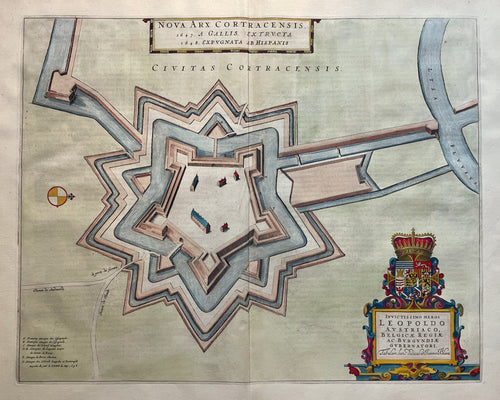 België Kortrijk Belgium Vestingplattegrond - J Blaeu - 1649