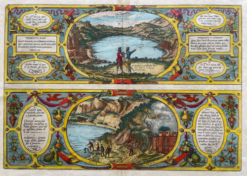 Italië Lake Agnano Cumae Campi Flegrei Italy - G Braun & F Hogenberg - 1581