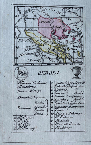 Griekenland Greece North Macedonia Albania playing card - Aniello Lamberti - 1779