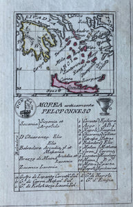 Griekenland Greece Peloponnesos Crete playing card - Aniello Lamberti - 1779