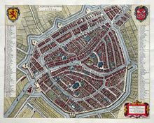 Afbeelding in Gallery-weergave laden, Leiden Stadsplattegrond in vogelvluchtperspectief - Joan Blaeu - 1649