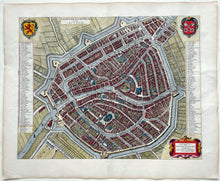 Afbeelding in Gallery-weergave laden, Leiden Stadsplattegrond in vogelvluchtperspectief - Joan Blaeu - 1649