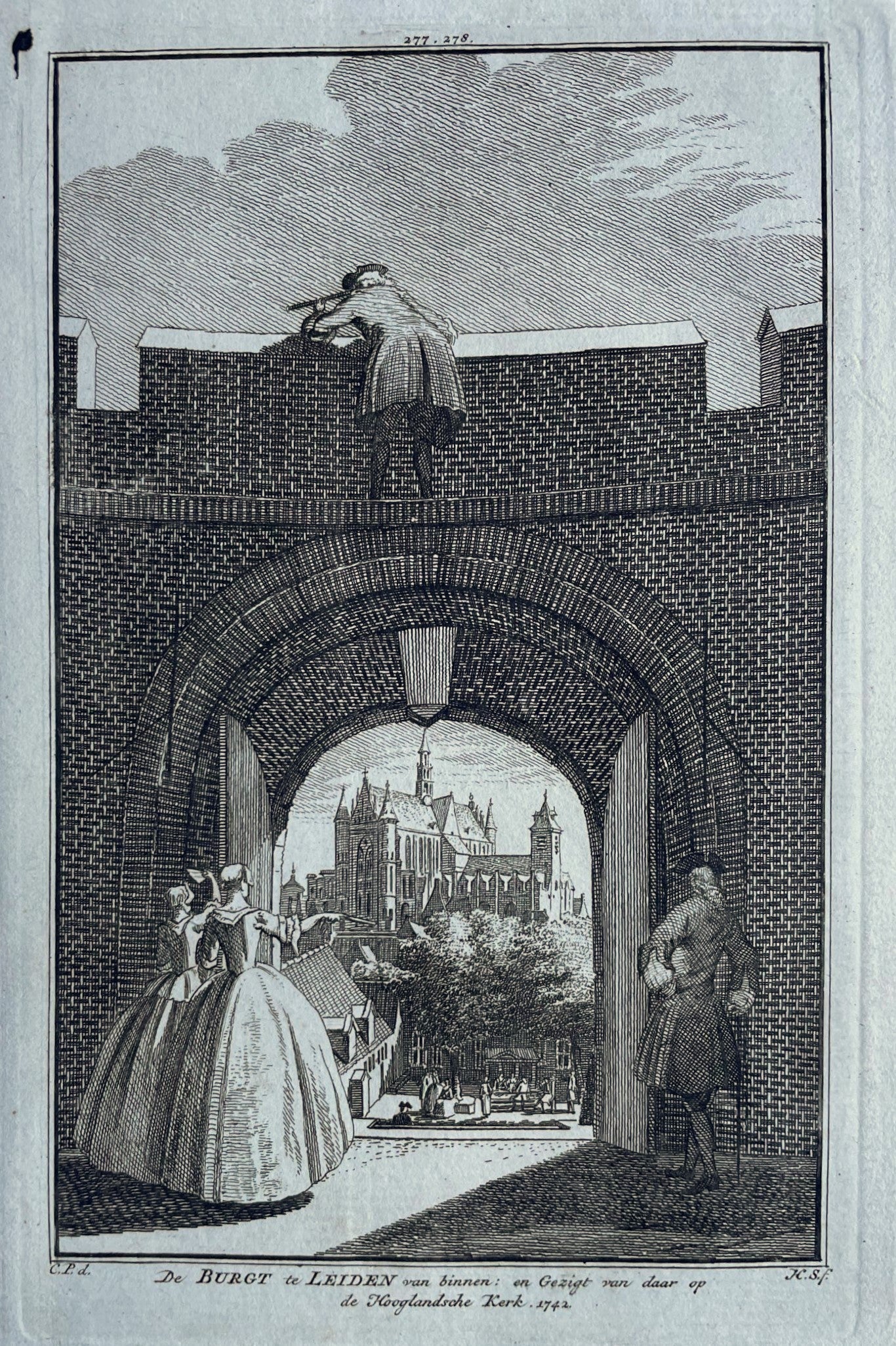 Leiden Burcht - H Spilman - ca. 1750