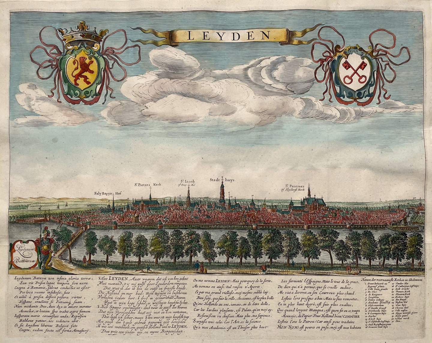 Leiden Panoramisch aanzicht - JJ Orlers / C Heyligert - 1781