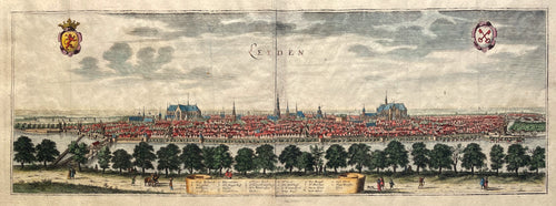 Leiden Aanzicht van de stad Vogelvlucht- C Merian - 1659