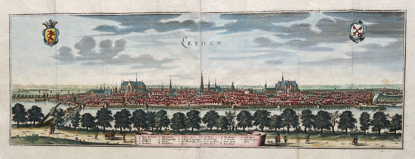 Leiden Aanzicht van de stad Vogelvlucht- C Merian - 1659