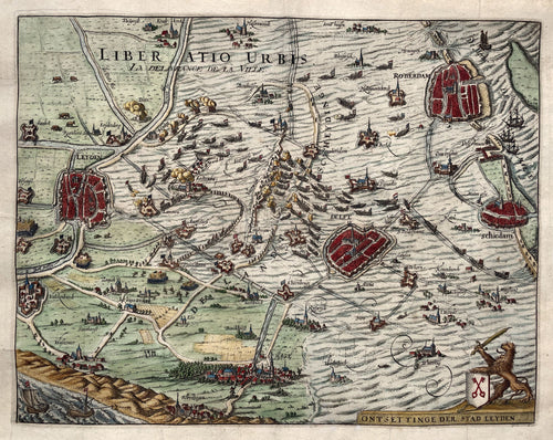 Leiden Ontzet van Leiden 1574 - Pieter van der Aa - 1712