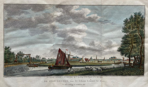 Leiden Aanzicht van de stad - A Delfos / F van Mieris - 1763