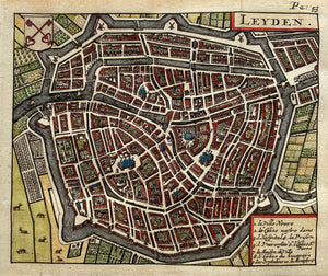 Leiden Stadsplattegrond - H Wetstein - 1697