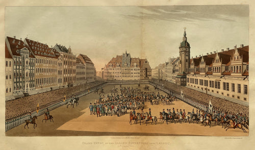 Duitsland Leipzig Intocht geallieerde vorsten Germany - R Bowyer - 1816