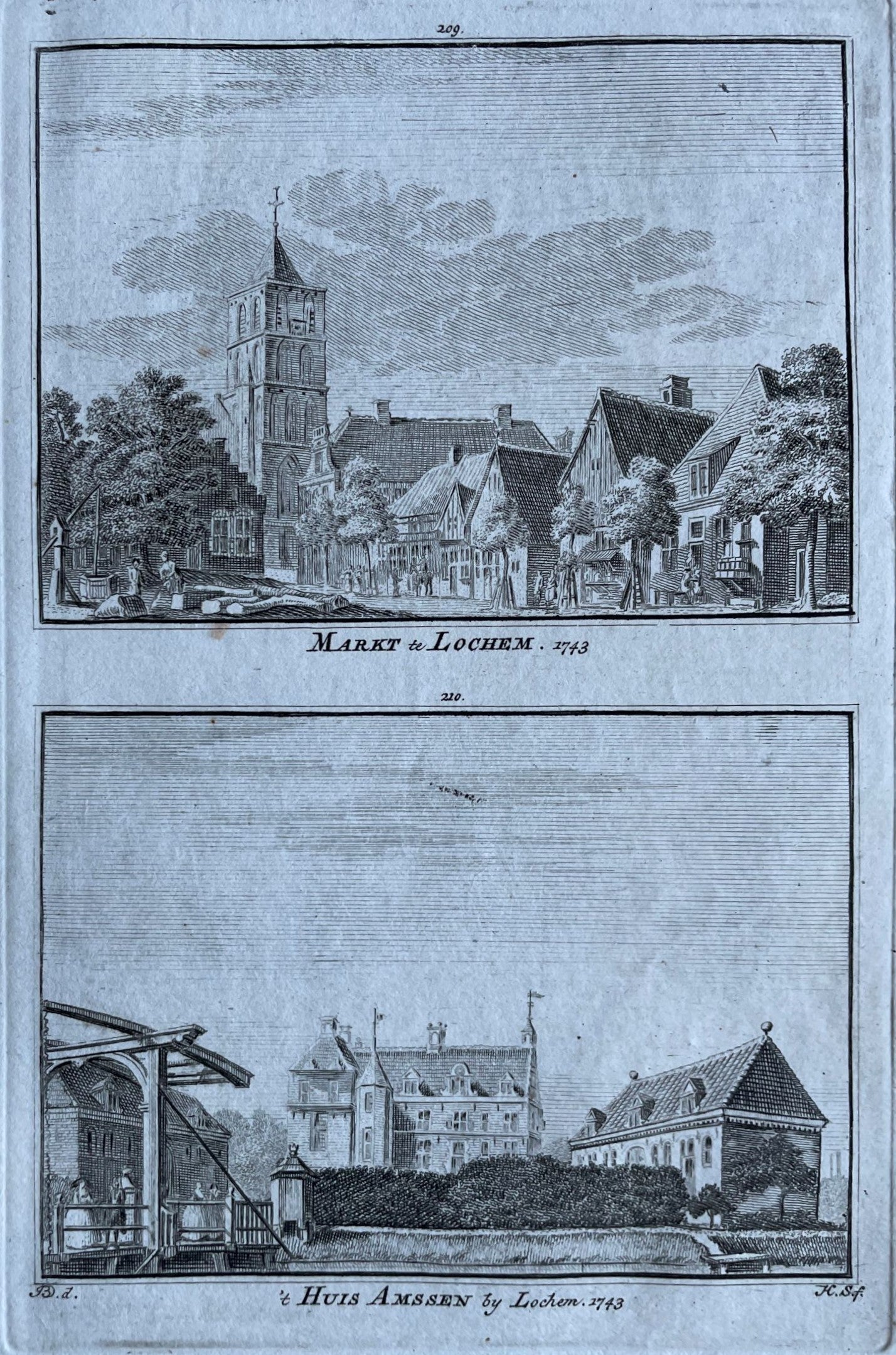 Lochem Markt en 't Huis Amssen - H Spilman - ca. 1750