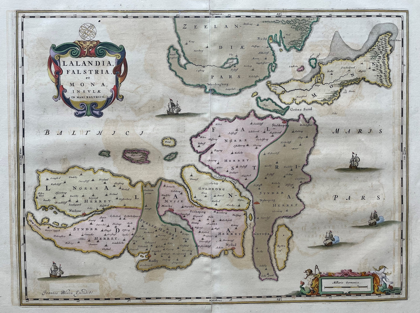 Denemarken Lolland Falster Møn Denmark - J Blaeu - circa 1665