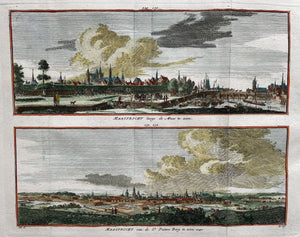 Maastricht Langs de Maas en van de St Pietersberg - H Spilman - ca. 1750