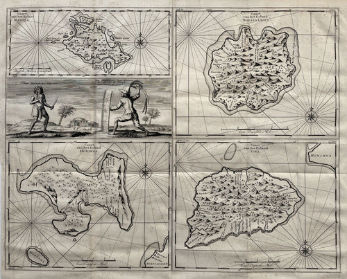 Indonesië Molukken Manipa, Nusa-Laut, Saparua Haruku Indonesia Moluccas - F Valentijn - 1724