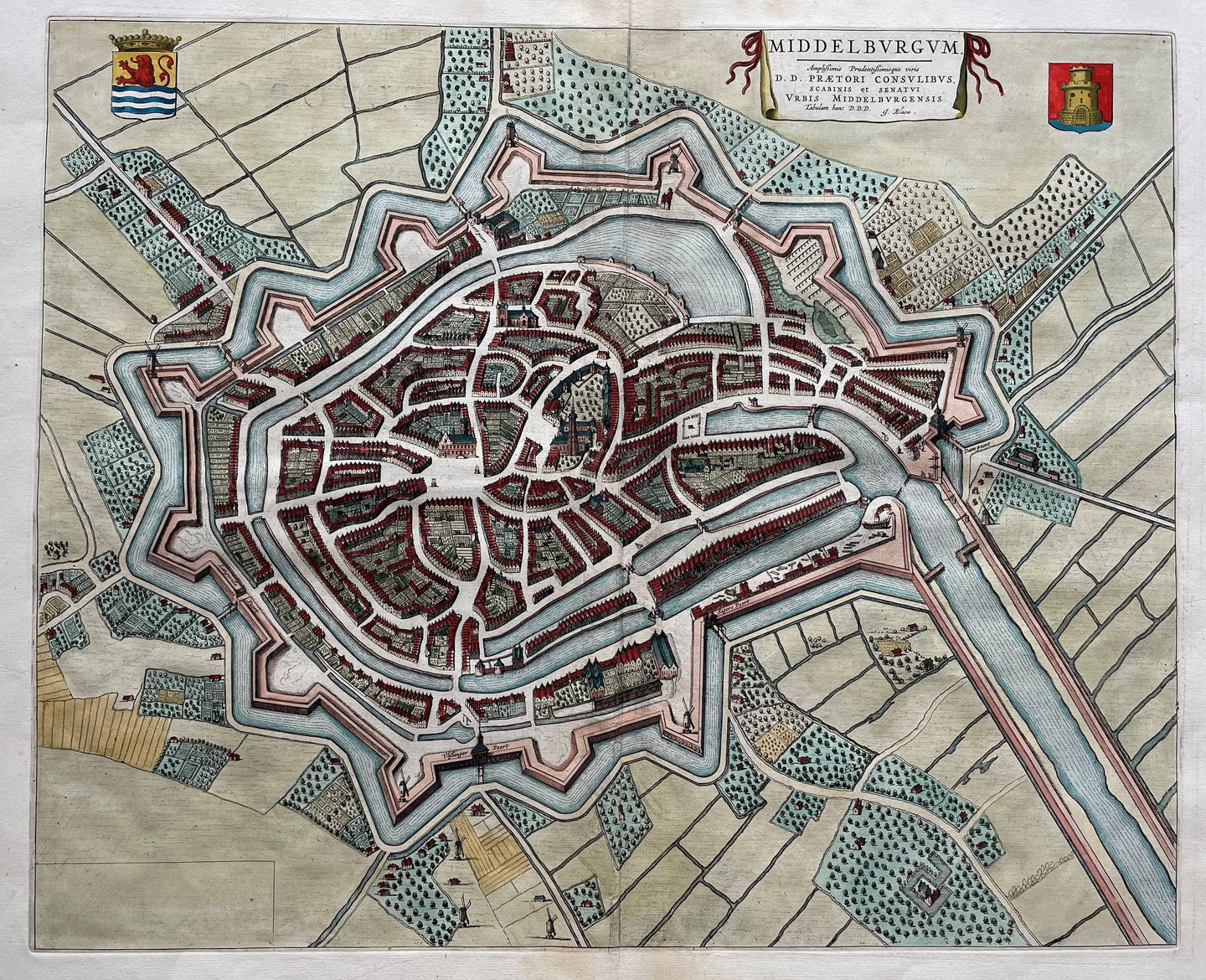 Middelburg Stadsplattegrond - J Blaeu - 1649