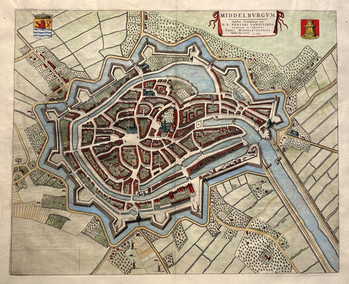 Middelburg Stadsplattegrond - J Blaeu - 1649