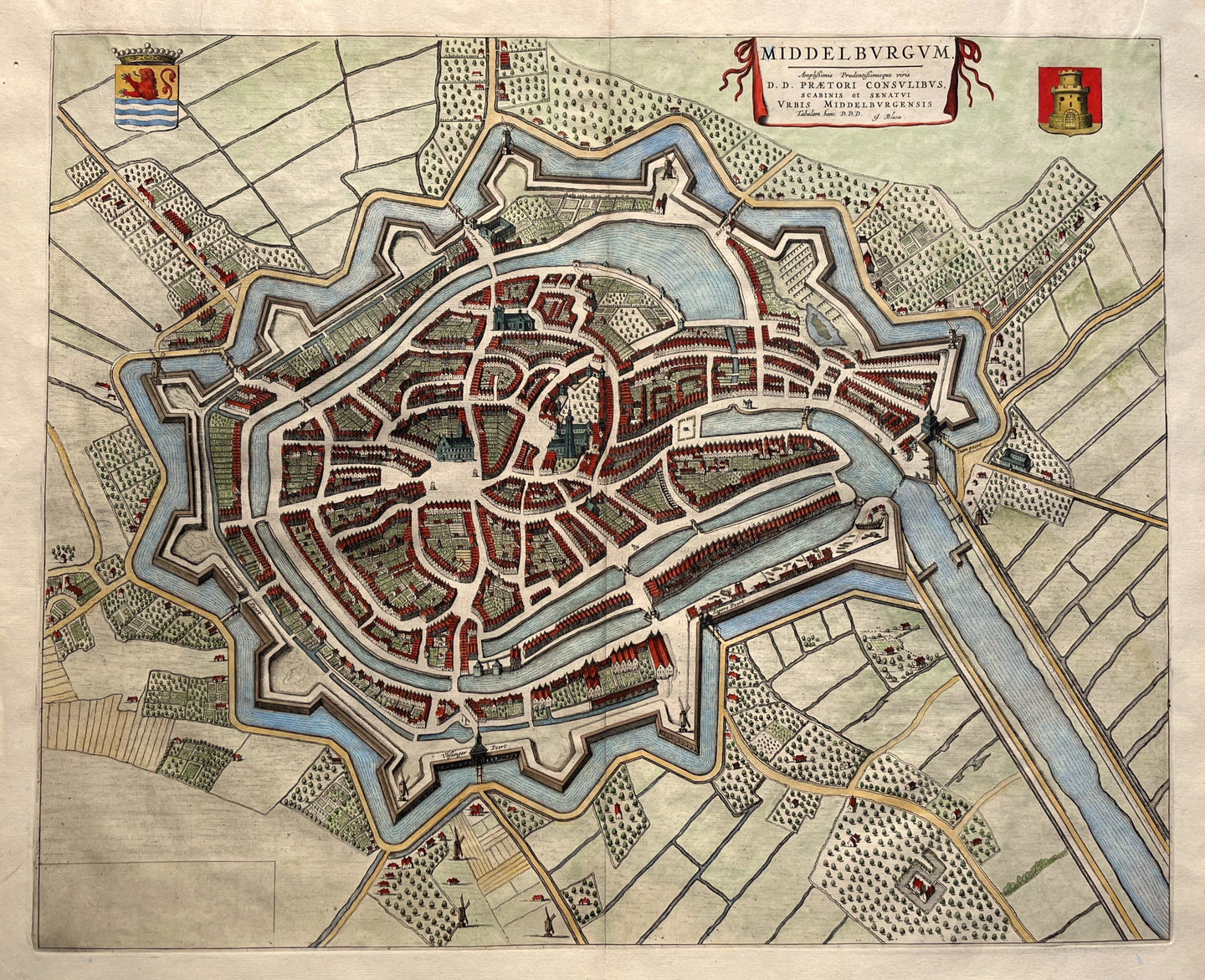 Middelburg Stadsplattegrond - J Blaeu - 1649