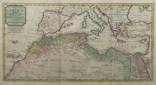 Noord-Afrika Middellandse Zee North Africa Mediterranean - I Tirion - 1764