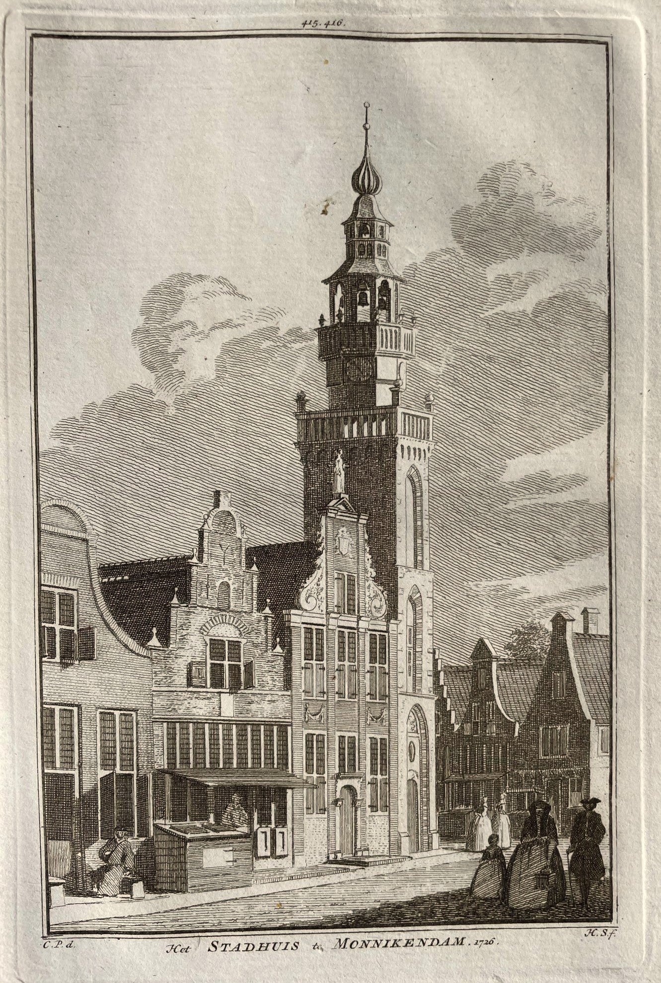 Monnickendam Stadhuis - H Spilman - ca. 1750