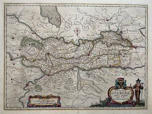 Gelderland Betuwe en Rijk van Nijmegen - J Janssonius - circa 1648