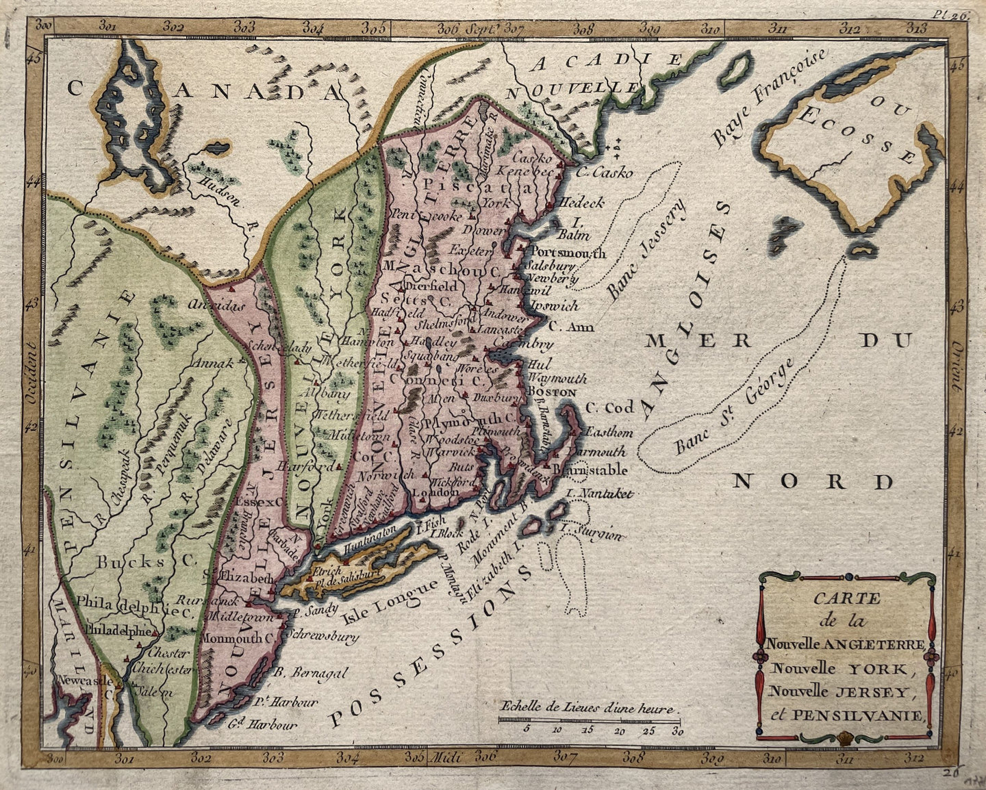 Verenigde Staten New England New York New Jersey Pennsylvania United States - Joseph de la Porte - 1780