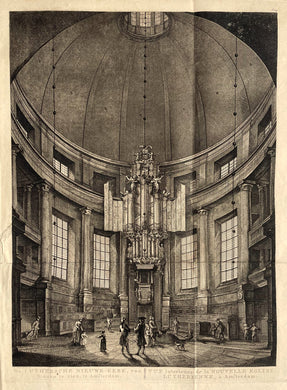 Amsterdam Nieuwe Lutherse kerk Interieur met orgel - P Fouquet - 1783