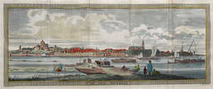 Nijmegen Aanzicht van de stad vanaf de overzijde van de Waal - JC Philips - 1740