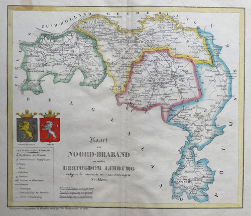 Noord-Brabant Limburg - Philippe Vandermaelen - 1840