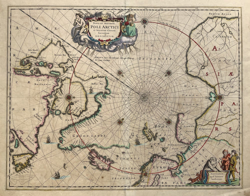 Wereld Noordpool World North Pole Arctic - J Janssonius - circa 1650