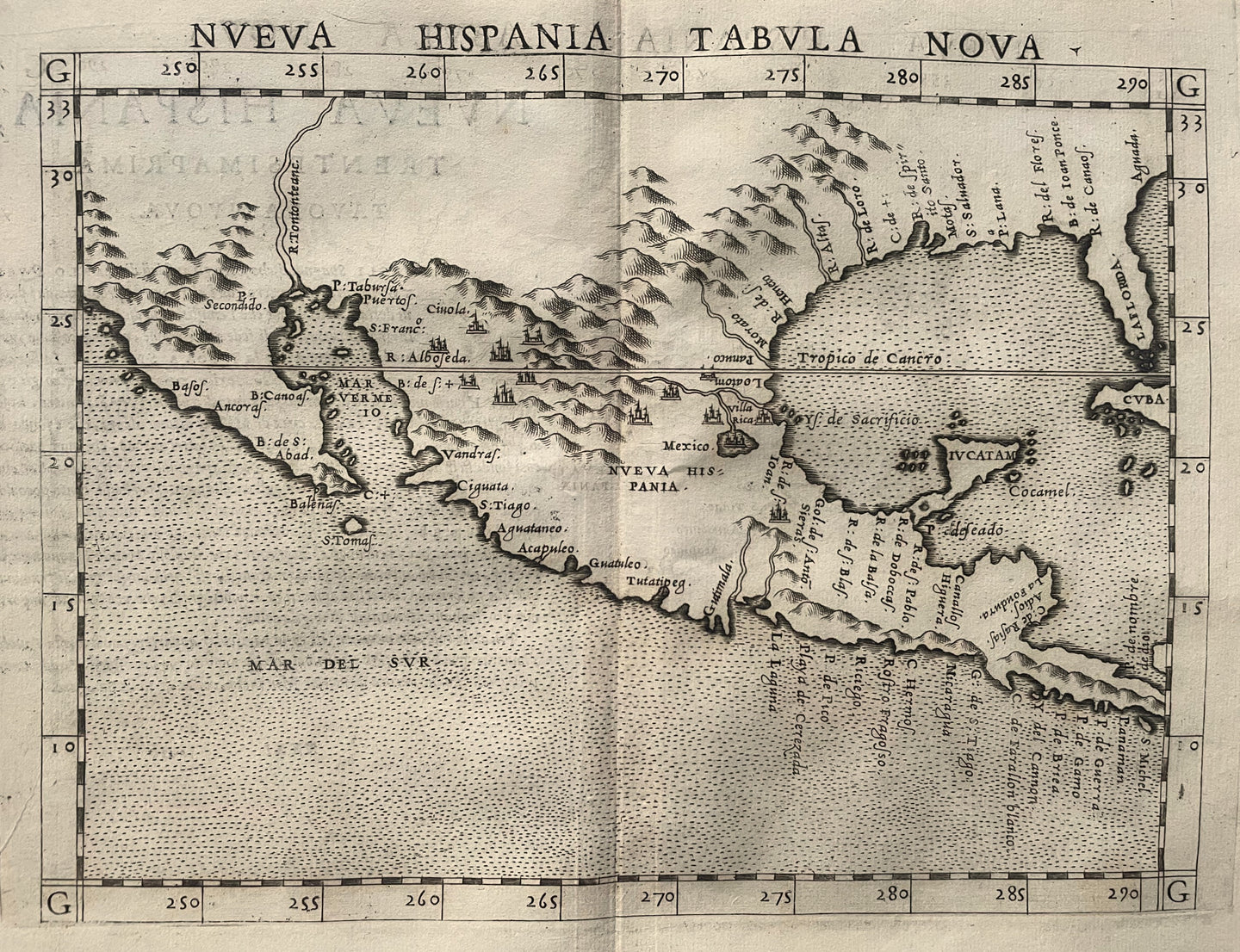 Mexico United States California Texas Florida - Girolamo Ruscelli - 1561