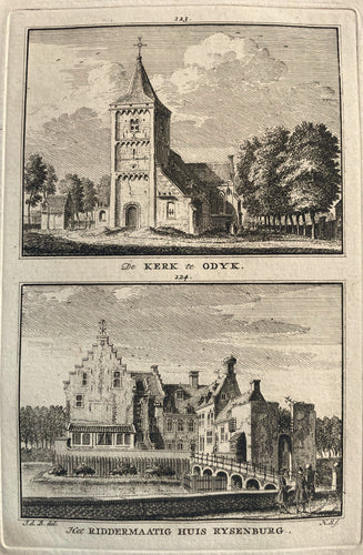 Odijk Twee gezichten op een blad - H Spilman - ca. 1750