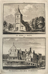 Odijk Twee gezichten op een blad - H Spilman - ca. 1750