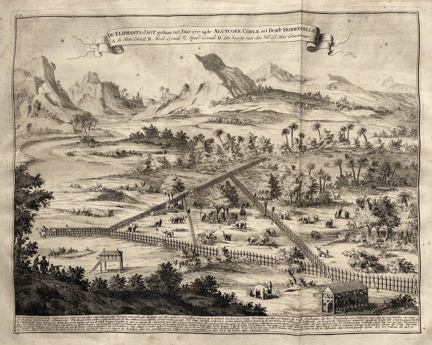 Sri Lanka Ceylon Olifantenjacht Elephant Hunt - F Valentijn - 1724