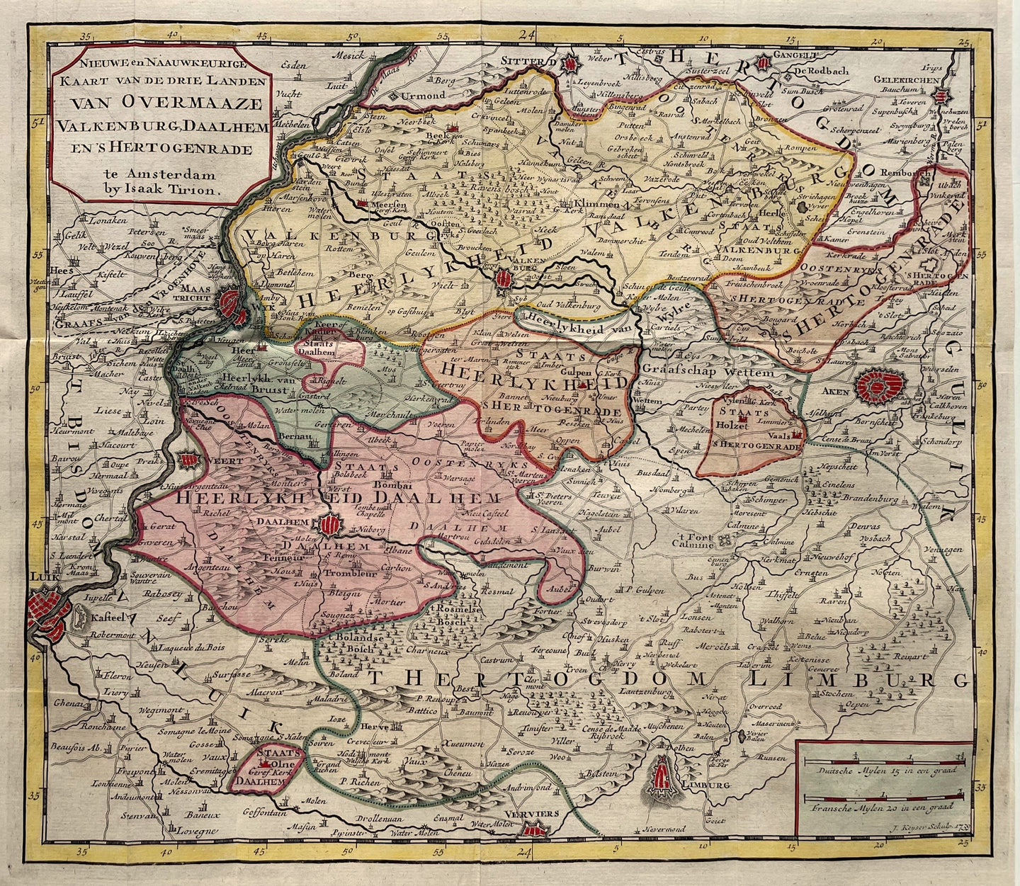 Limburg Landen van Overmaze - I Tirion / J Keizer - 1740