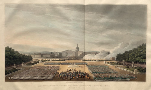 Frankrijk Parijs Ceremonie na nederlaag Napoleon France Paris - R Bowyer - 1816