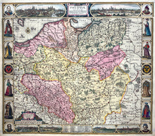 Load image in Gallery view, Polen Poland Carte-à-figures Kaart met decoratieve sierranden - Abraham Goos / Claes Jansz Visscher - 1633