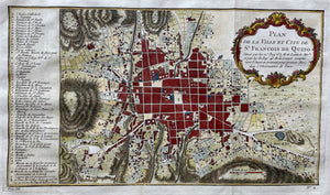 Ecuador Quito Stadsplattegrond - JN Bellin - circa 1758