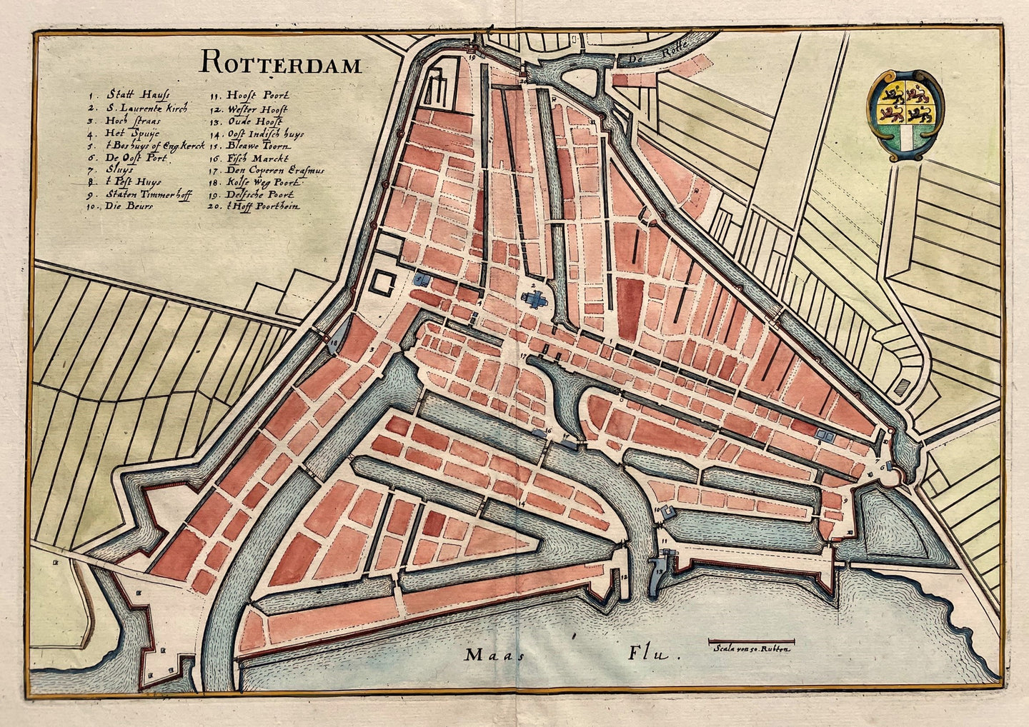 Rotterdam Stadsplattegrond - C Merian - 1659