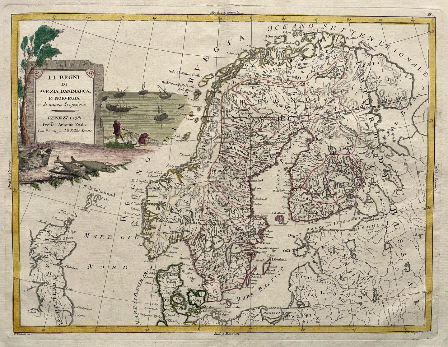 Scandinavië Noorwegen Zweden Denemarken Finland Scandinavia - A Zatta - 1779