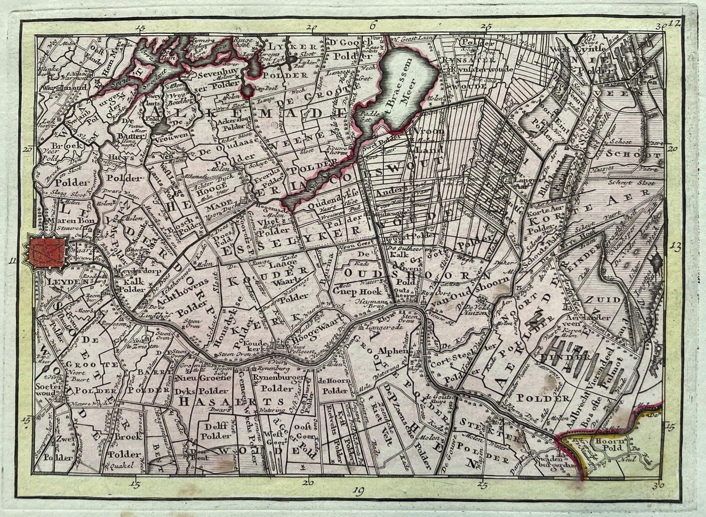 Zuid-Holland Leiden Alphen aan den Rijn - P Schenk - circa 1748