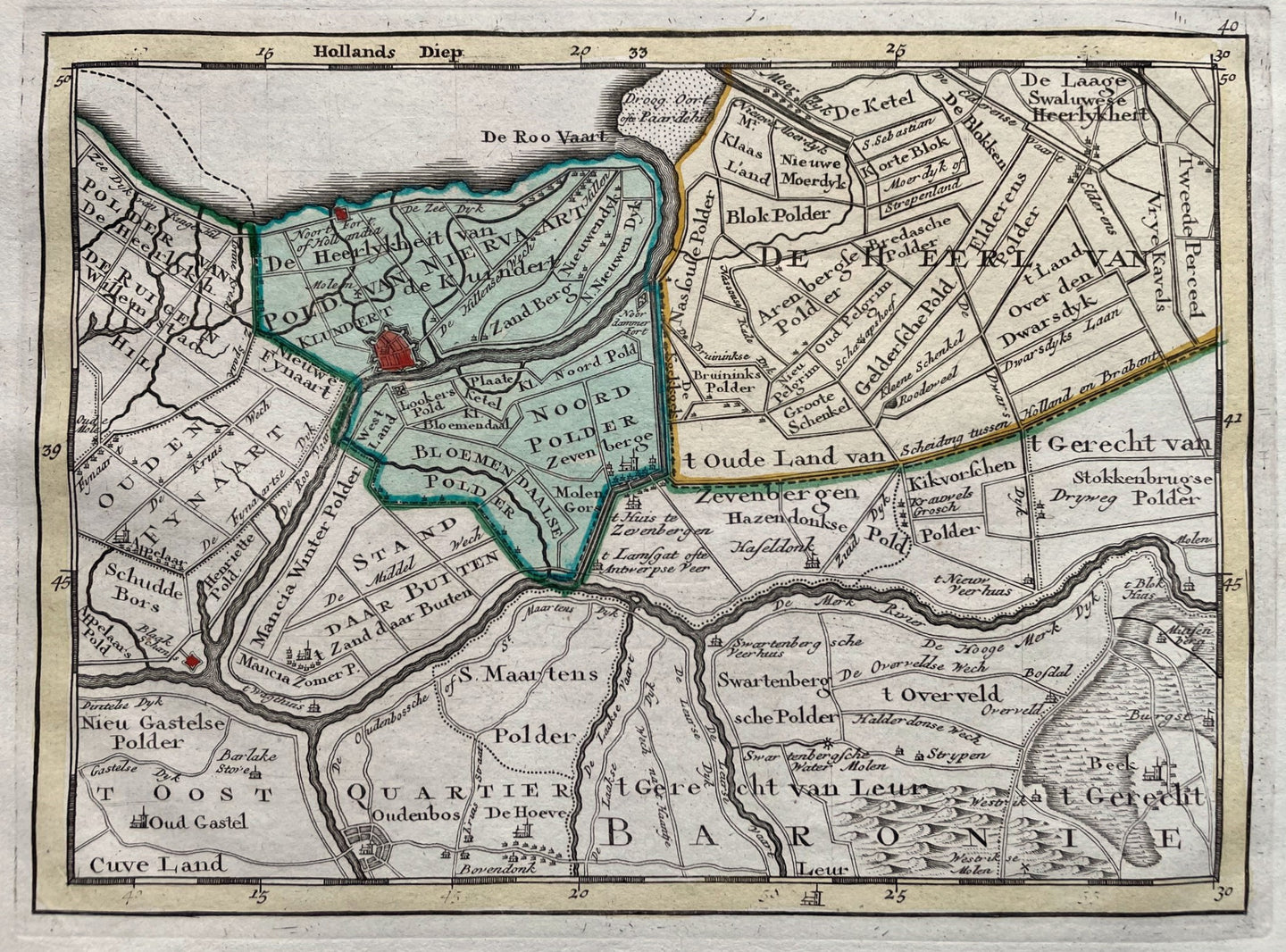 Noord-Brabant Oudenbosch Zevenbergen Klundert - P Schenk - circa 1748