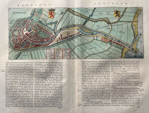 Schiedam Stadsplattegrond in vogelvluchtperspectief - J Blaeu - 1649